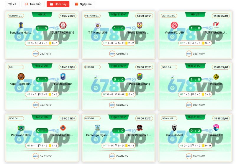 Cauthu TV cập nhật link và lịch phát bóng đá đầy đủ 